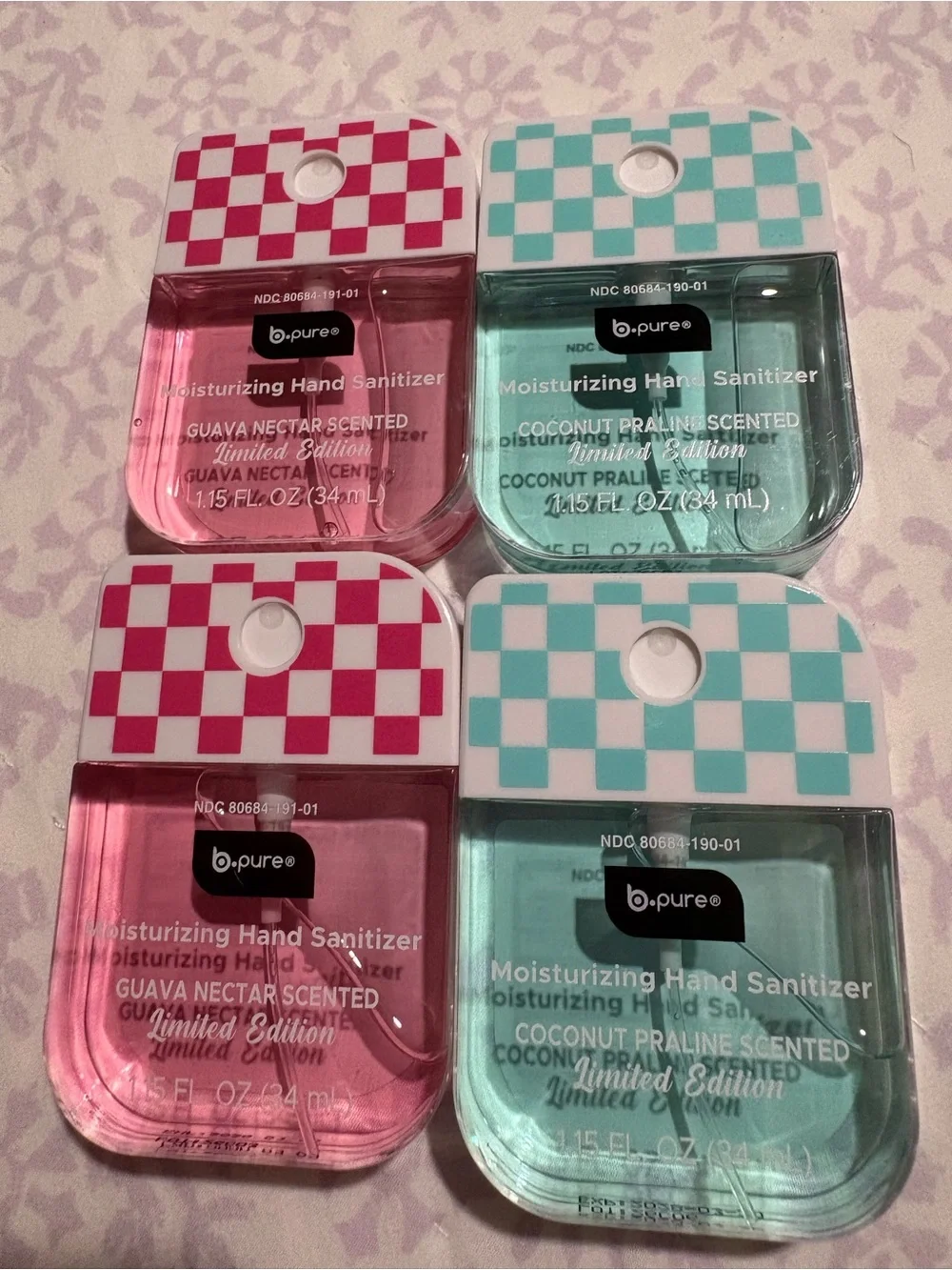 Moisturizing Hand Sanitizer - Pink & Teal - 4-Pack